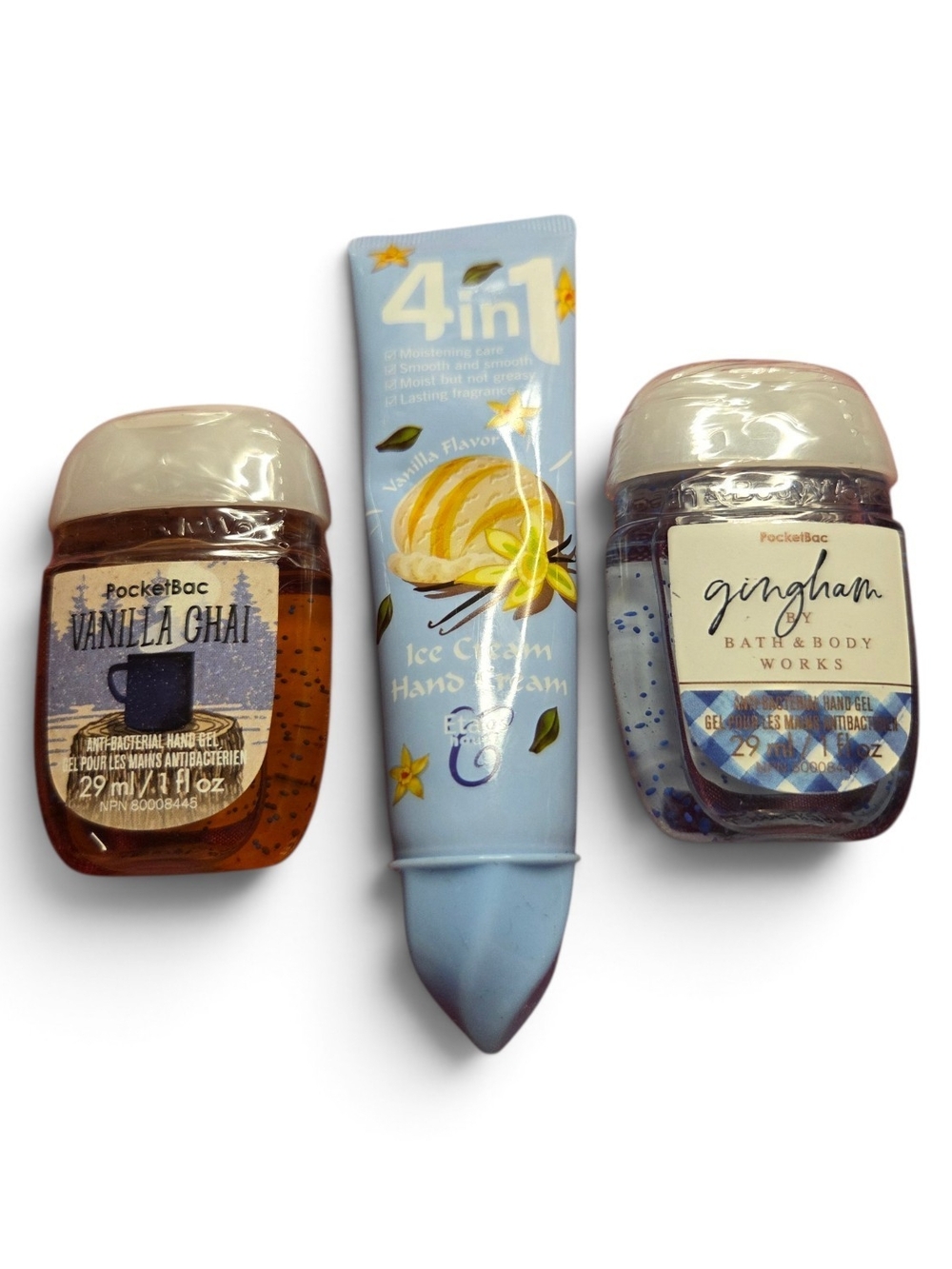 2x Antibacterial Hand Gels & 1x Vanilla Ice Cream 4-in-1 Hand Cream